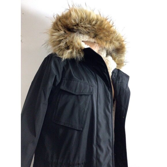 S13 New York Coat Jacket Faux Fur Trim Womens Medium - Picture 7 of 12